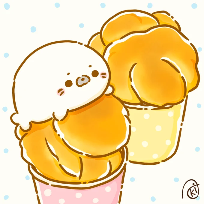 ポップオーバー!#イラスト #お絵描き #アザラシ 