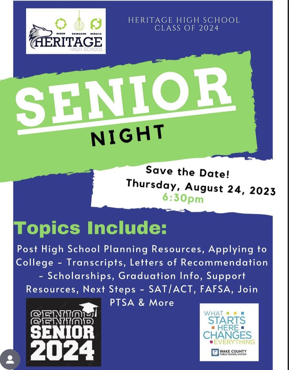 Busy day coming on Thursday, 8/24, for the #huskynation !

7-11:30am - Early Start Day (New Student Orientation)

5:30pm - New Parent Night

6:30pm - Class of 2024 Senior Night