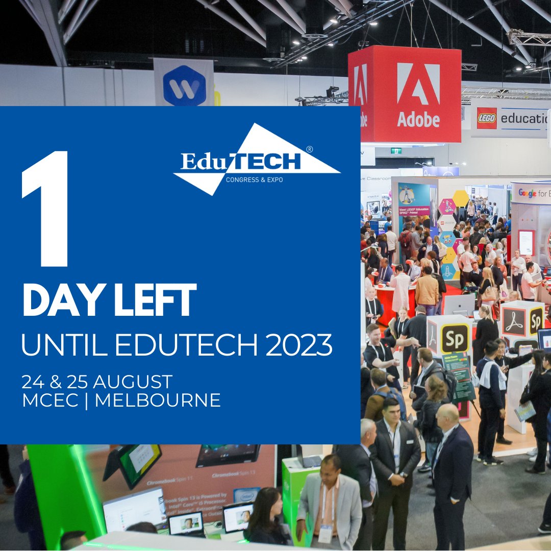 Only 1 day until #EduTECHAU 2023! This is an event you won't want to miss!

It's not too late to join us. Register free or book a delegate pass now bit.ly/3wtm4sI