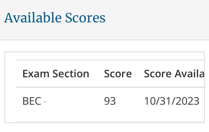 無事BEC合格。残すところあと1科目となりました。#uscpa