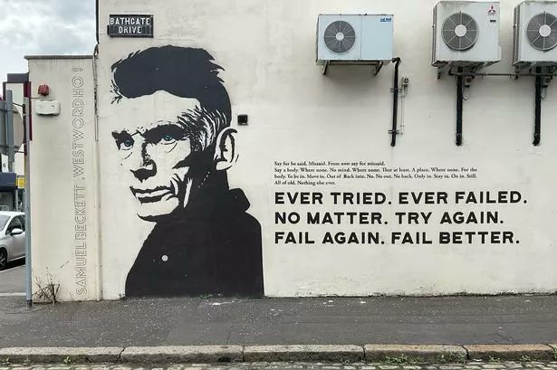 Samuel Beckett on the Belmont Road  created by artist Glen Molloy #samuelbeckett