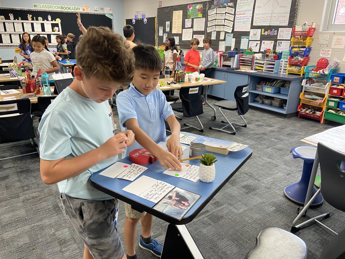 So impressed with the "Me Museum" displays that students organized to show items they value and love! We had a great gallery walk to use colored dots for feedback! #inspire96