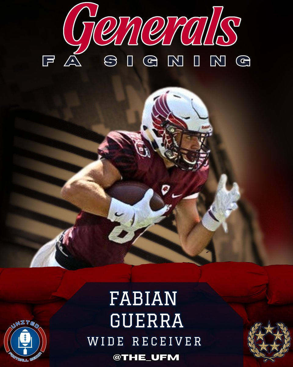 ScoutUSFL's tweet photo. ICYMI: Fabian will be a HUGE signing for the Generals who are looking to reload for the '24 season!

#UFM https://t.co/P01GSod6V4