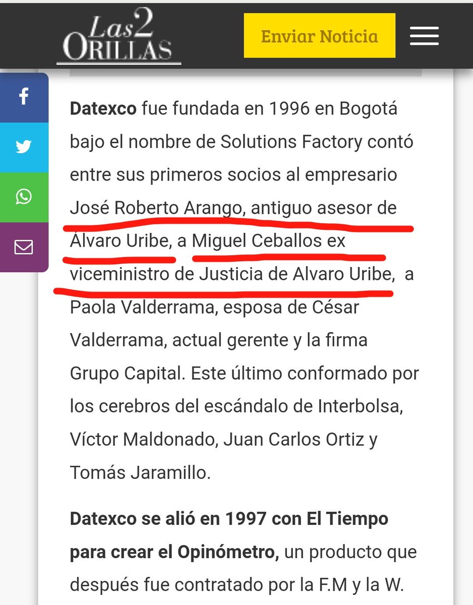 BenitoCameloRco's tweet photo. #CaracolMiente #SemanaMiente #RCNMiente #DatexcoMiente Nadie le cree a DatASCO porque sus dueños son uribestias íntimos amigos del Matarife https://t.co/HtLbNRQyea
