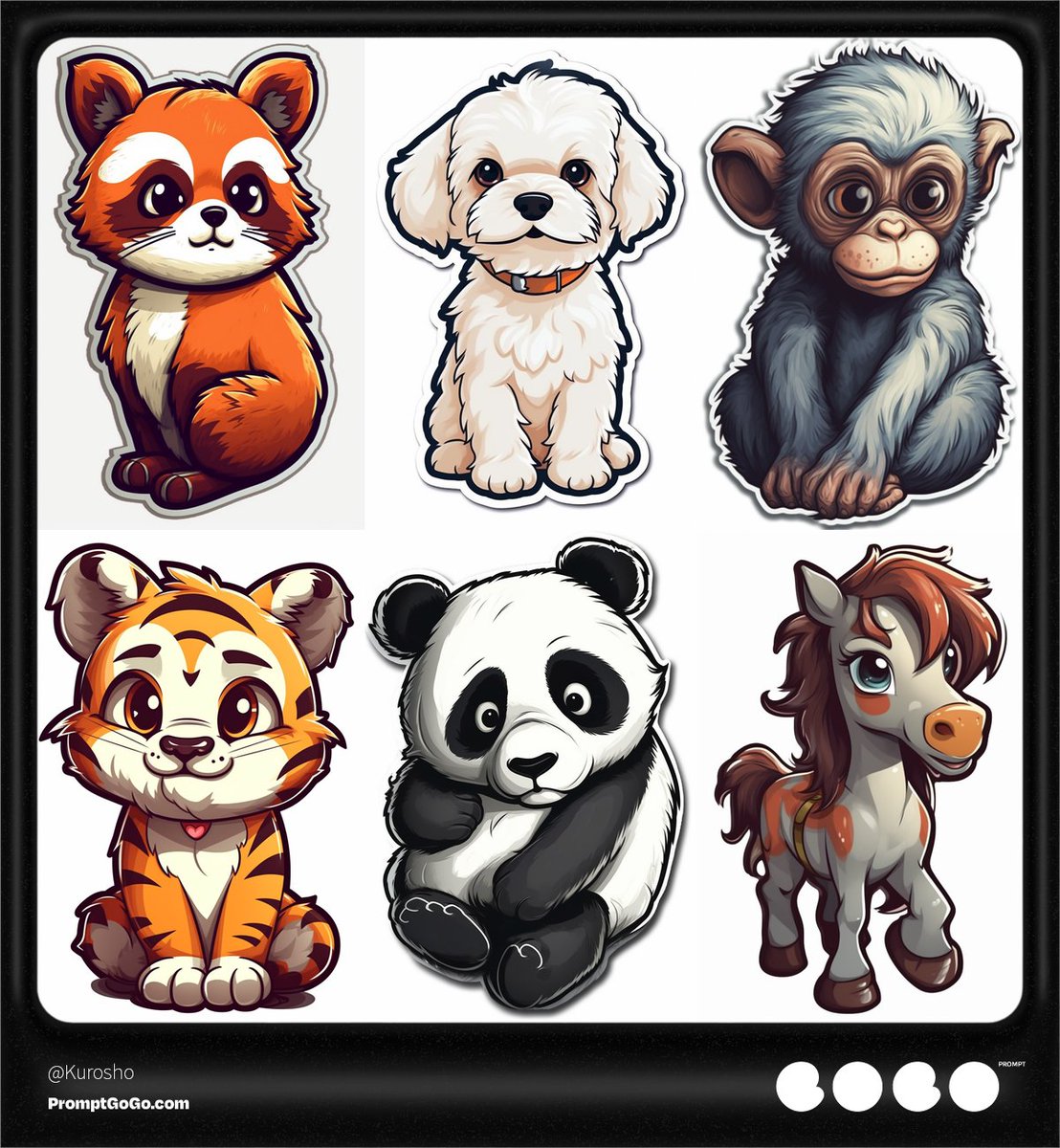 PromptGoGo's tweet photo. Create very cute animal stickers, for your business, to create images, create logos, photos...  https://t.co/zakpa2LzCN  
 #AI #generatecontent #art #prompt #chatGPT #Midjourney #Stablediffusion #artificialintelligence #creativity #artificialcreativity #contentgeneration #machinelearning #digitalart #creativeprompts #AIart #aiwriter #creativeAI #aigc #promptgogo #promptengineering #OpenAI