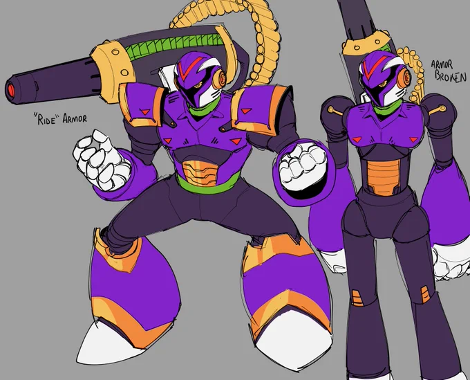 Since Vile, conveniently, got suggested 3 times, I'll just reply to the other two with the MKII and MKV versions when i make them.For now, have a take on Vile where HE'S the armor and just gets faster when the armor's broken  