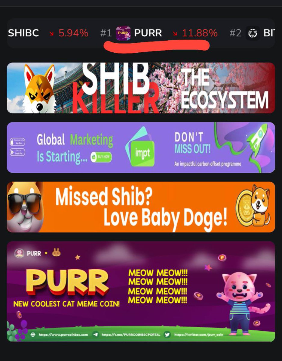 PURR IS no 1 TRENDING ON MOONTOK

moontok.io/coins/purr-2
😉
with our banners also live there 😉😉