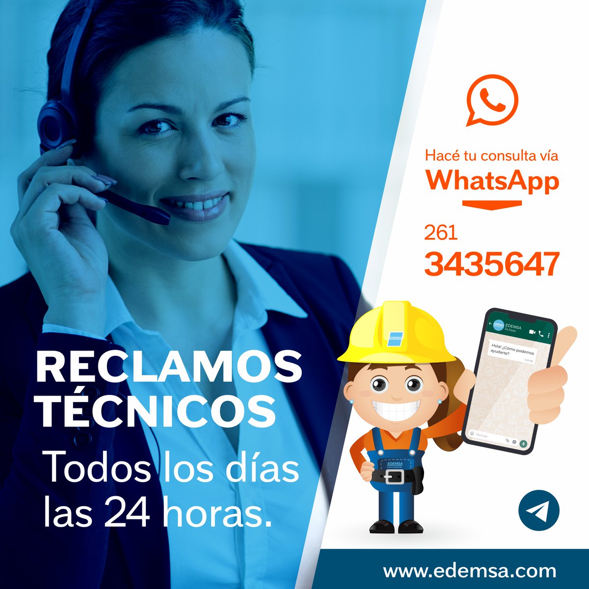 Edemsa's tweet image. #AFECTACIÓN en TODO #Malargüe
@MuniMalargue
Por falla en Línea de Alta Tensión, entre Puesto Rojas y El Sosneado.
Personal de #EDEMSA se dirige al lugar para recuperar el servicio.
La acumulación de nieve en los caminos y la escasa visibilidad retrasan el traslado hasta el lugar.