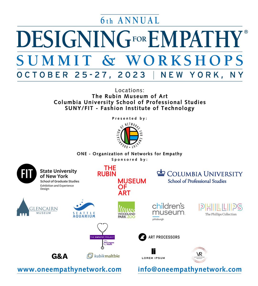 Reach out if you wish to be included in our waiting list to register for the 6th Designing for Empathy Summit in New York! More info: oneempathynetwork.com
#empathy
#museums
#designingforempathy
#equity
#environmentalempathy
#onenessmindset