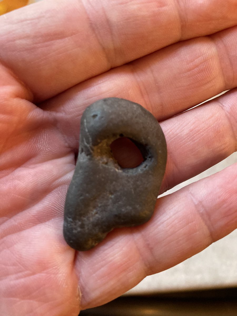 ianadey's tweet photo. Found a hag stone! Treasure is that way. https://t.co/o1MZjuqwQk
