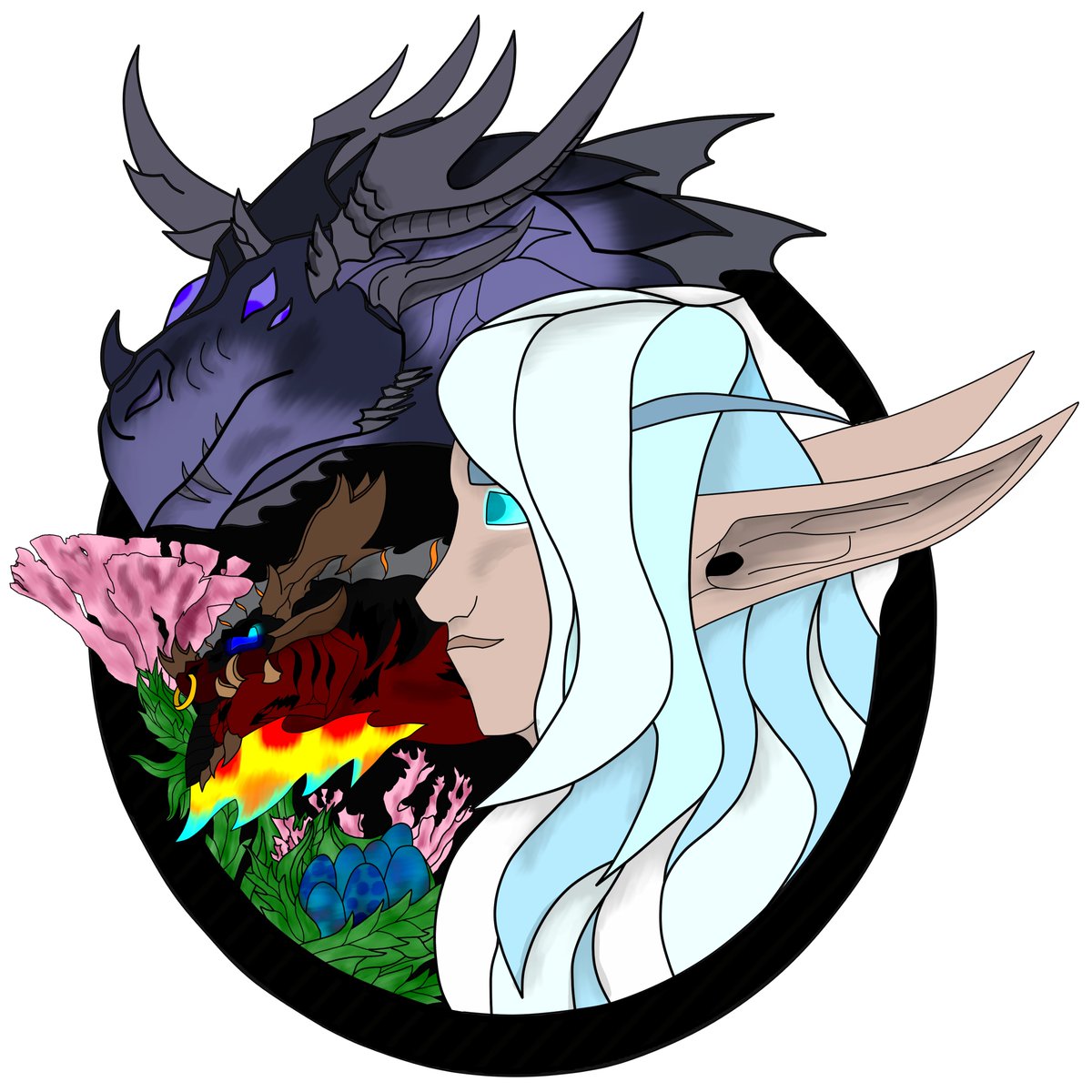 KalahanNikolai's tweet photo. Been struggling with my art drive for several months, been hurting my ability to do commissions. But I managed to (several months belated lol) get this birthday present for @EleanthaD done!

Hoping this gives me the energy to finish everything else, I'm pretty proud of this. <3 https://t.co/J7NQ8zPPXL