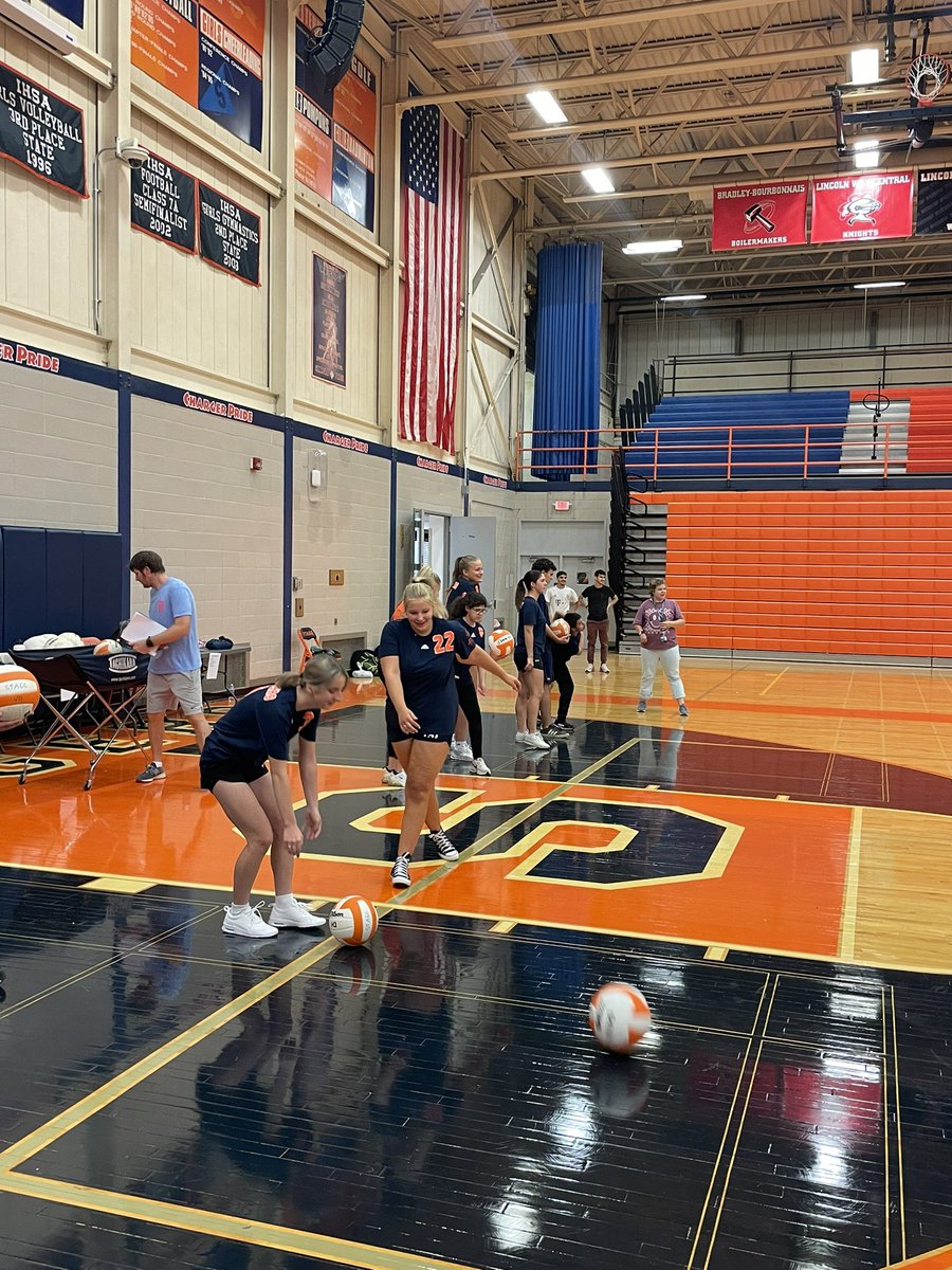 Special Olympics Unified Volleyball season opening scrimmage! We had a bunch of fun & had a surprise National Anthem sung by our very own Evan! Can't wait to hear him on a 🎤 at our next game! #gochargers 🧡💙