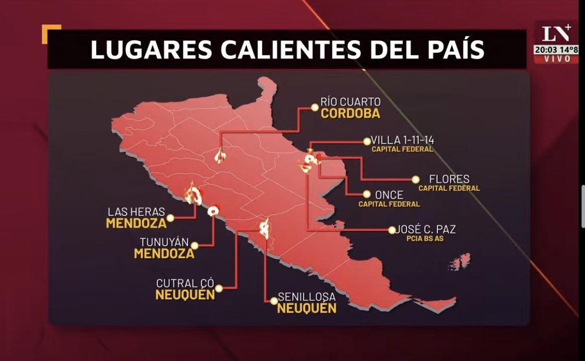 🇦🇷Looting incidents have spread to the Buenos Aires metropolitan region. If not controlled, it could spread a sense of chaos. Mass looting events of December 2001 were a major trigger that led to the fall of De la Rua.