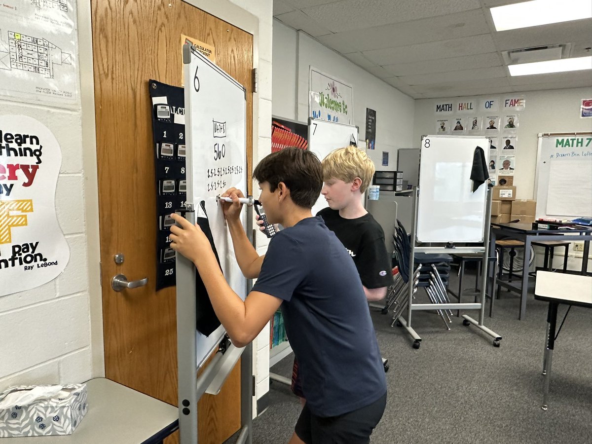 KeriSkeeters's tweet photo. More from RVMS - students doing serious practice of their ping-pong serves, engaged in a @Starbucks themed book tasting, writing their math autobiography, and trying things with numbers in their (Building Thinking Classrooms) math classes! 🤯 @RVMSPrincipal 
#FocusedonLearning https://t.co/6f1Vvm7FvW