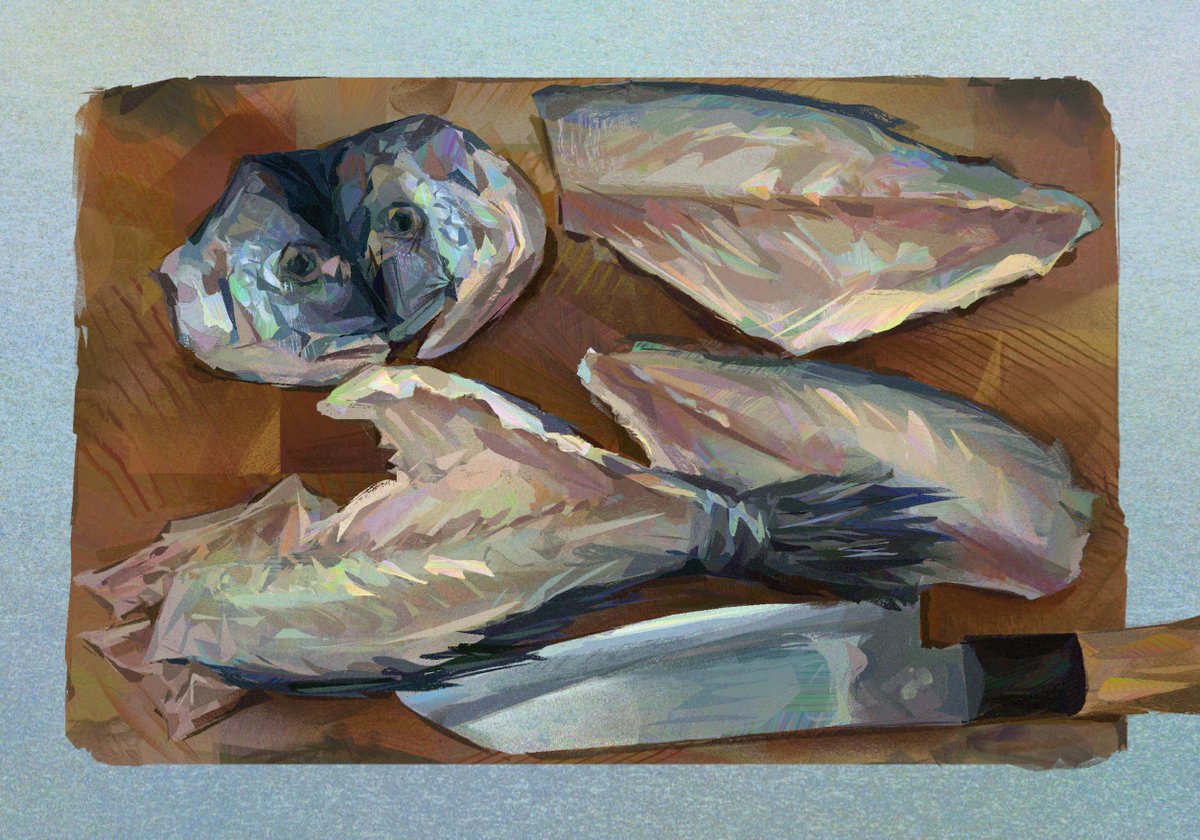 hello sorry long time no fire emblem my art style has been shifting and ive been struggling 2 translate the guys into it but i will figure it out 🫡 in the meantime i got heavypaint heres a fish i drew in it