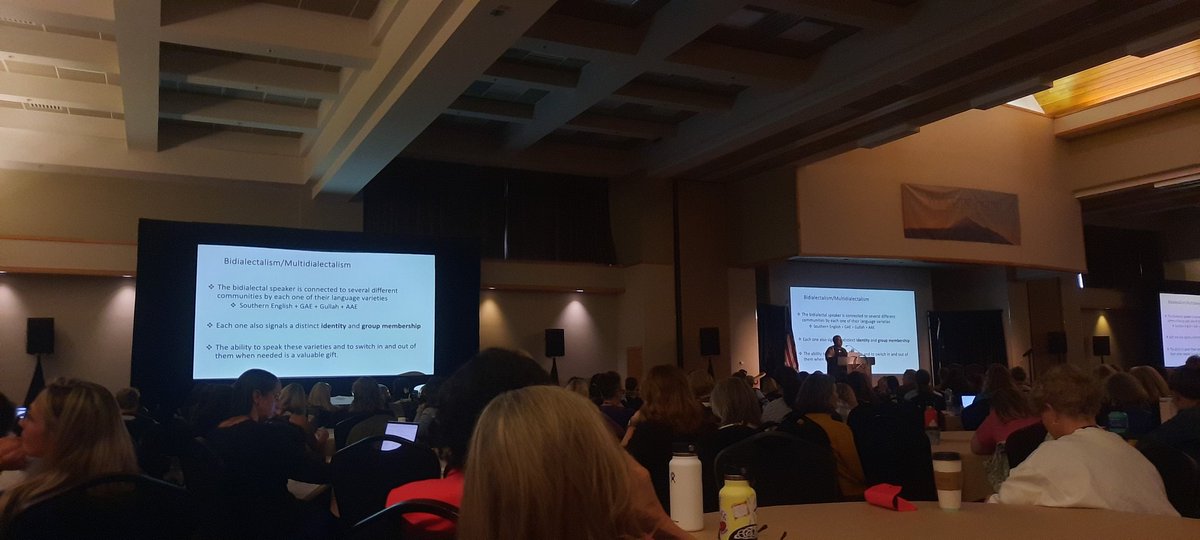 SarahHearne8's tweet photo. Day 2 of #bigskyliteracysummit complete ✅️ definite personal highlight was @jwashingtonPhD talk on Language variations and reading comprehension https://t.co/YcdbhuOXJq