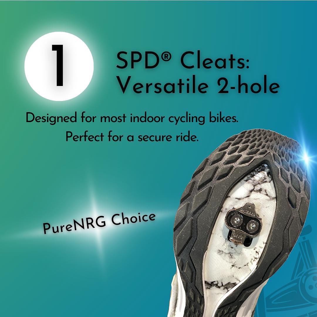 purenrgcycle's tweet photo. Let's clip in and ride! 🚴‍♀️🔥 
Today we are exploring the Spin Shoe Showdown: SPD vs. Delta 🚲
Here at PureNRG Cycle, our bikes are compatible with the SPD two hole cleats. No spin shoes? No problem! Our toe cages welcome all sneakers. Your ride, your choice
#purenrgcycle https://t.co/gE59Ra2DCY