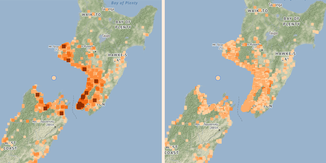 We map felt reports to identify how widely and how strongly people experienced earthquake ground shaking. 🗺 From tomorrow you will notice changes to the felt report maps that we provide on our website. Read all about the changes here 👇 geonet.org.nz/news/7AZhBTG25…