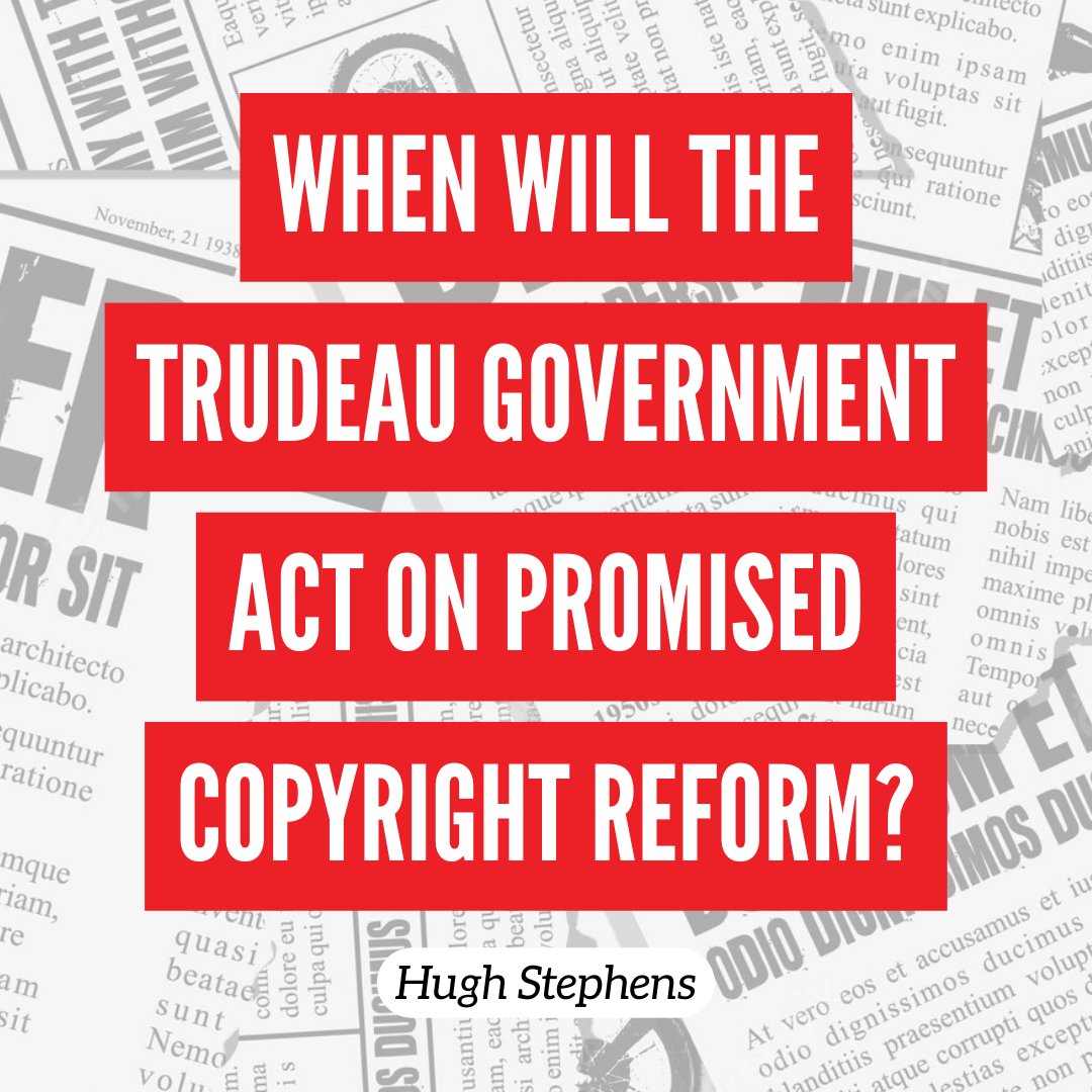 HughPrincipal's tweet image. When will the Trudeau Government act on promised copyright reform? It's time to stop the rip off of authors and publishers hughstephensblog.net/2023/08/22/whe…