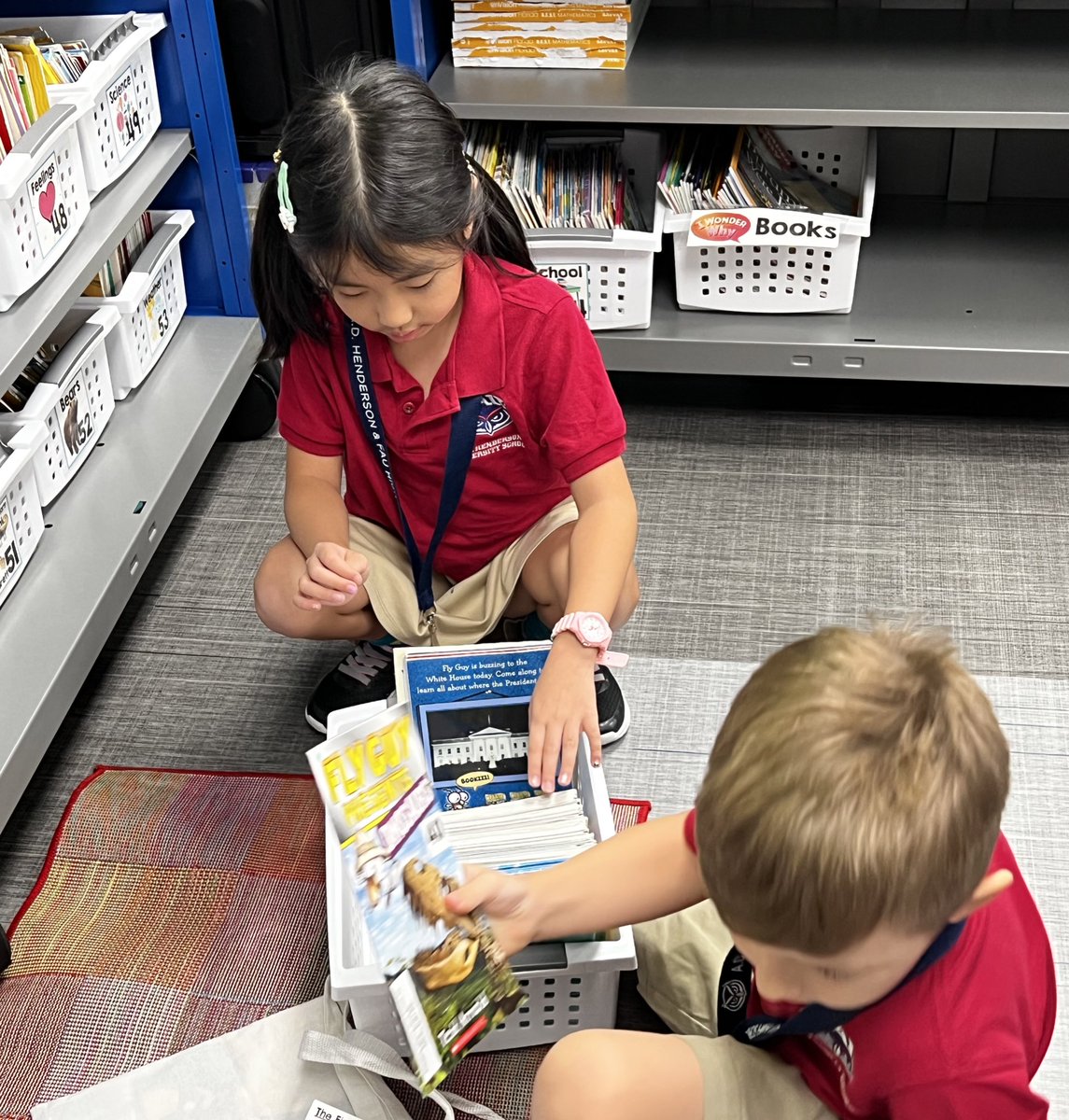Books 📚, books 📕, &amp; more books 📖!! It’s time to fill our book baggies! We had an exciting morning prepping for independent reading time in first grade.  #readersworkshop @ADHUSelementary <a href="/TCRWP/">TCRWP</a>