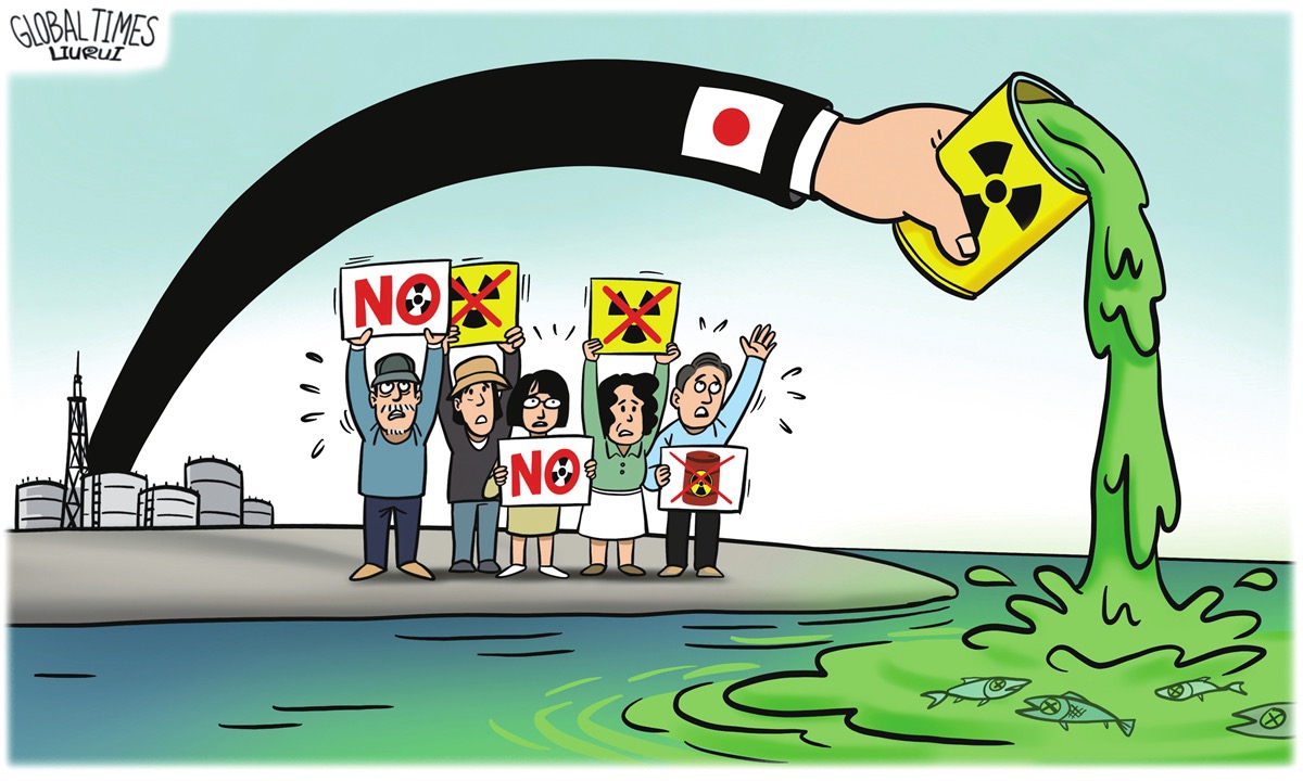 If the Fukushima nuclear-contaminated water is truly safe, Japan wouldn’t have to dump it into the sea—and certainly shouldn’t if it’s not. It is unjustified, unreasonable and unnecessary for Japan to push through the ocean discharge plan.
(pic credit to Global Times)