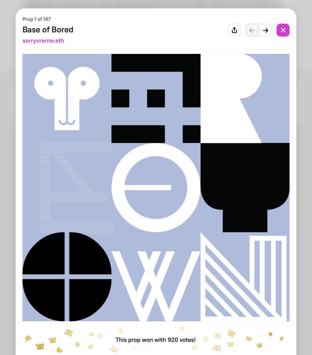 🎉 Great news! 🗳️ 

#OnChainSummer voting on @BuildOnBase via <a href="/nounsprophouse/">Prop House</a> is finished, and we won with 920 votes!

Thank you to everyone who voted – your support means a lot. Stay tuned for our next plans once we hear back from Base. 

Don't forget to join our Discord for