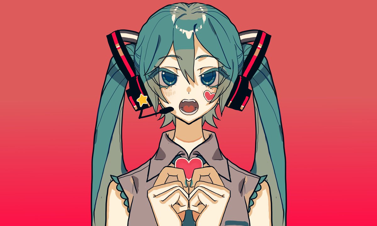 初音ミク「SHEEPさんのミクさん!ハートや星のシールをぺたぺたっと貼っているのがカワ(・」|piapro(ピアプロ)のイラスト