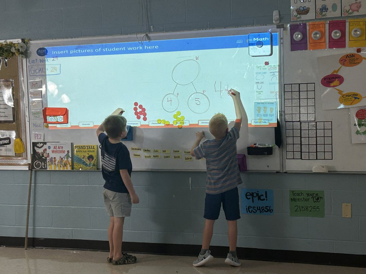 Working together to practice modeling addition!