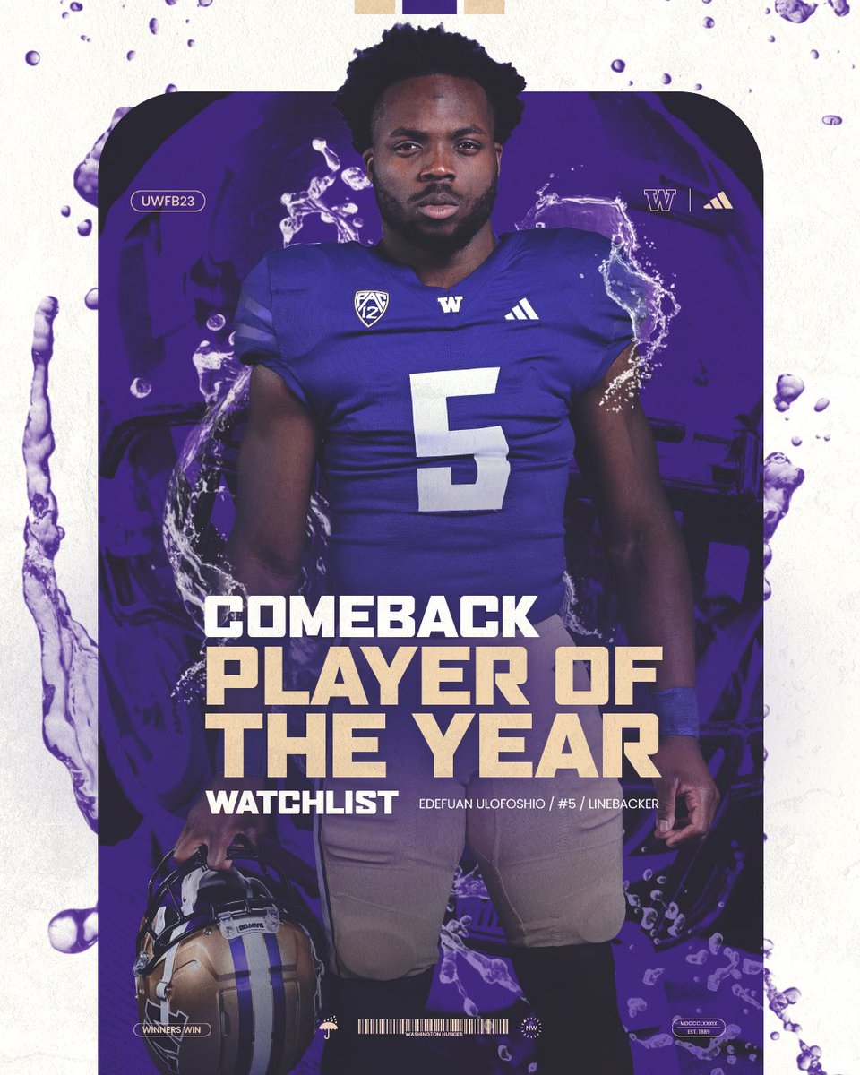UW_Football's tweet photo. Watch out for 5๏ธโฃ๐ช
#USvsUS https://t.co/gxUvzbXlDD
