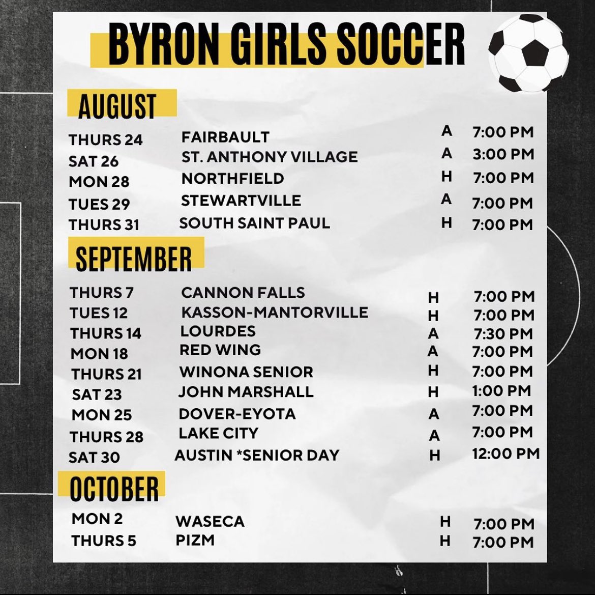 LadyBearsFutbol's tweet photo. 2023 VARSITY SCHEDULE!!🔜🐻💛 https://t.co/KMazeClKgE