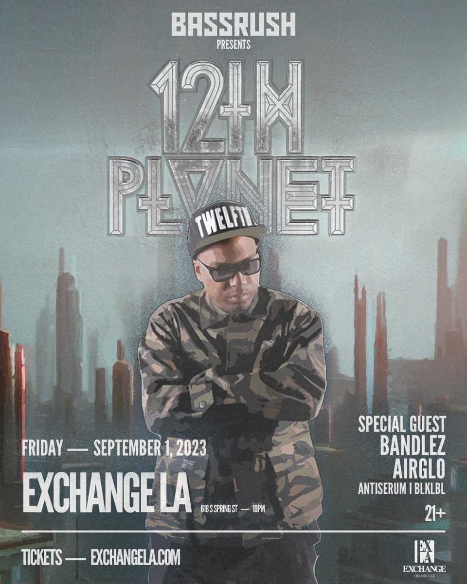 ExchangeLA's tweet photo. It's time to squad up! ⏰ We've got special guest @bandlez teaming up with @12thplanet for @bassrush + support by @Airglomusic, @antiserum, @IAMBLKLBL LDW next Friday, 9/1. 😤🔥 Tix are moving FAST → https://t.co/f1c50Y1gsb

#12thplanet #dubstep #bassrush #exchangela https://t.co/Tf1EoZcH1M