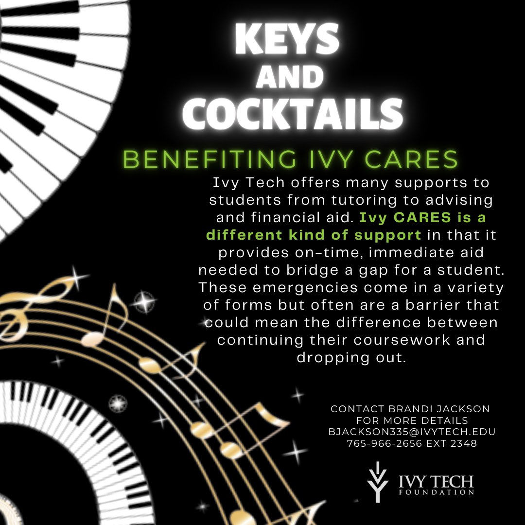 IvyTechRichmond's tweet photo. When you buy a ticket to Keys and Cocktails, you'll have more than a great night. You also just might be the reason a student is able to continue their education at Ivy Tech Richmond. https://t.co/BZ7ovSjyV3 https://t.co/Y3Qo3jmvYg