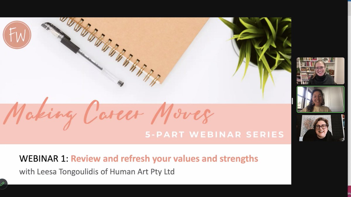 Tech check before we kick off our 5-part webinar series today on making career moves across the health and medical research⭐️ We start with @LTongoulidis who will support us with reviewing our values and strengths, and how they can guide our career 🙌 #FWCareerMoves