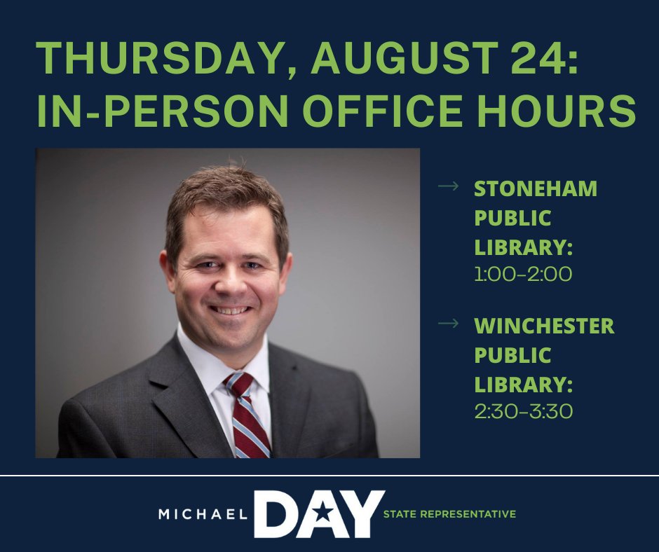 I hope to see you this week! Office hours allow me to learn more about my constituents to become a better representative, so come introduce yourself, learn more about government services, ask questions or just say hello.