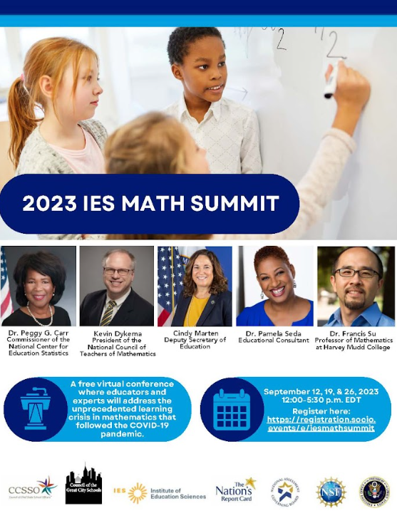 I'm excited to be attending and presenting at the 2023 IES Math Summit. On September 12th join me for the Inquire and Inspire- informal 'after event party/meetup' to reflect, network, gain additional insights! Register for this free, virtual summit here: registration.socio.events/e/iesmathsummit