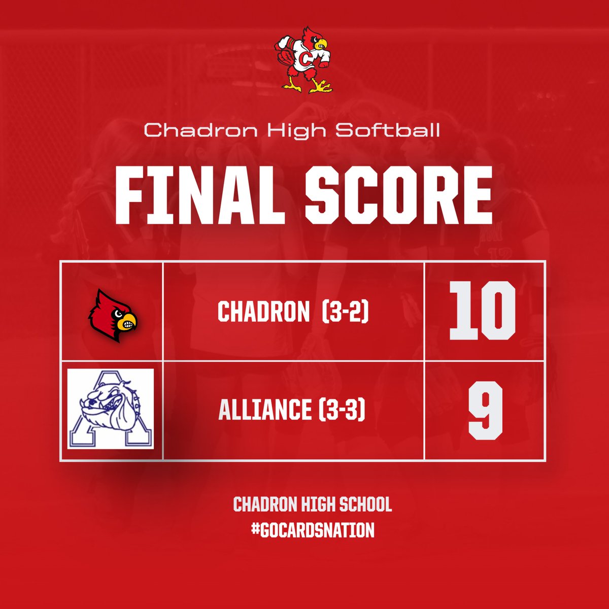 ChadronHS's tweet photo. Big night for the Cardinals!!  Jv wins 4-2 and the Varsity wins 10-9!  What a game!!
#GoCardsNation https://t.co/afvyoFiIEJ