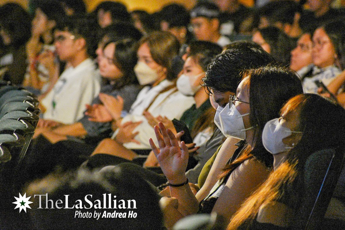 TheLaSallian's tweet photo. HAPPENING NOW: Incoming freshmen for the College of Liberal Arts come aboard the University on the second day of #LPEP2K23 at the Teresa Yuchengco Auditorium. #AnimoFlight https://t.co/BHpaShY4Mf