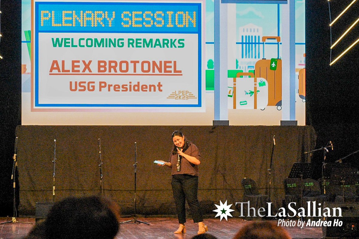 TheLaSallian's tweet photo. HAPPENING NOW: Incoming freshmen for the College of Liberal Arts come aboard the University on the second day of #LPEP2K23 at the Teresa Yuchengco Auditorium. #AnimoFlight https://t.co/BHpaShY4Mf