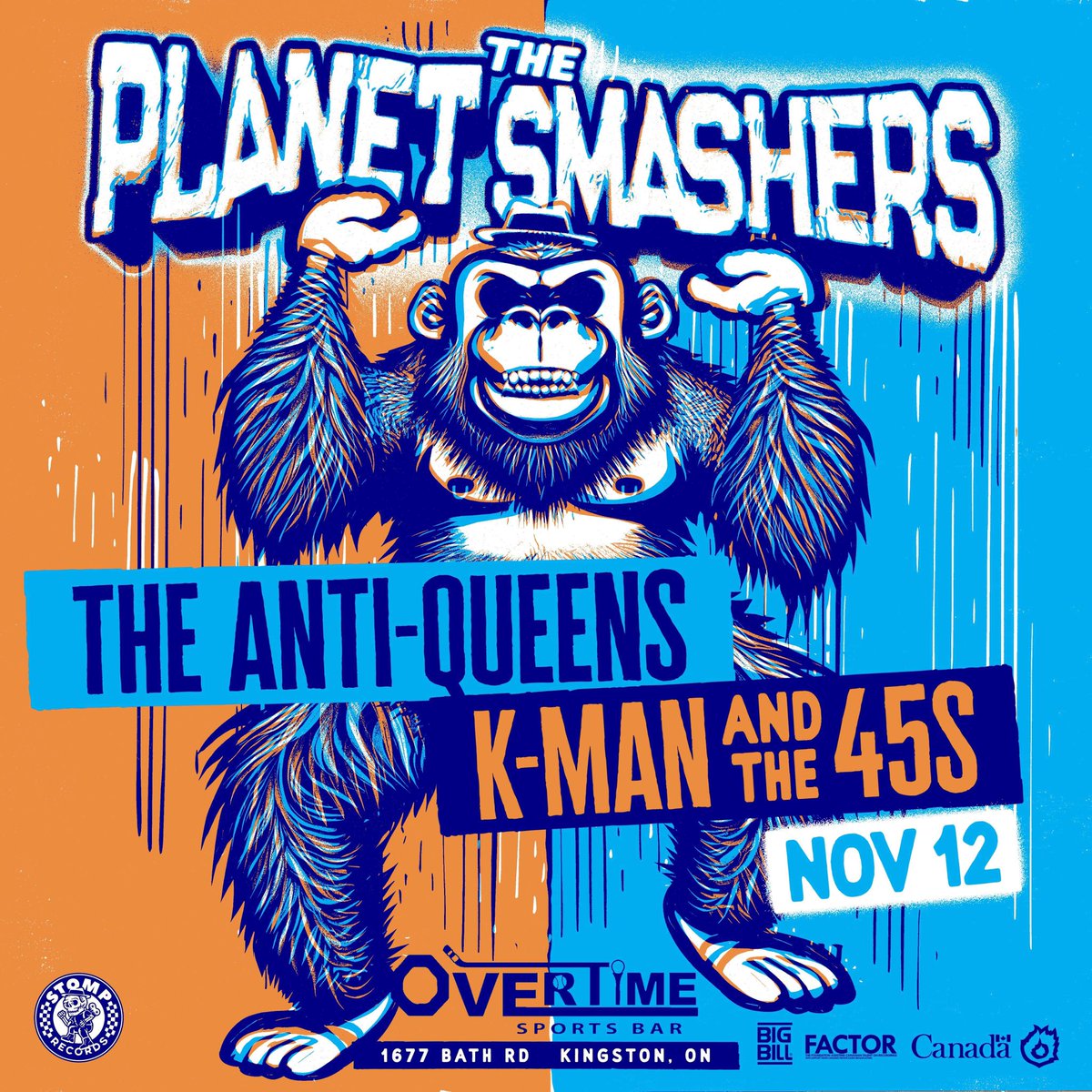 AntiQueens's tweet photo. Kingston, we are over the moon to finally say we are playing in your city! Grab your tickets before they disappear. Let’s goooooooooo! #kingston #theplanetsmashers #kmanandthe45s #stomprecords https://t.co/5J9coY6Eyj