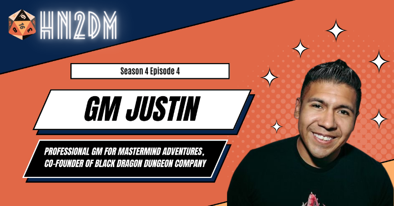 HN2DM's tweet photo. 🎧HN2DM S4 E04🎧

🎙️Featuring the one and only @4evergmjustin!🎙️

🎲Listen now on your favorite podcast platform!🎲
#ttrpg #hn2dm