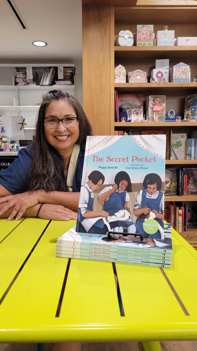 I was happy to stop in and sign some books at @kidsbooksca

#TheSecretPocket is a great book for grade 3 & up and centres on my Mother's experience at Indian ResidentialSchool.

#NationalDayForTruthAndReconciliation
visit Kidsbooks!  #kidsbooks #kidslit #Childrensbook #NewAuthor