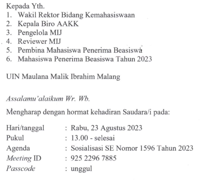 MIJ_UINMALANG's tweet photo. Para penerima beasiswa @uinmlg yg hebat-hebat... Wajib daftar hadir dengan ketik Nama lengkap dan jenis Beasiswa di postingan X twitter ini https://t.co/1NRn9Uw7Jv