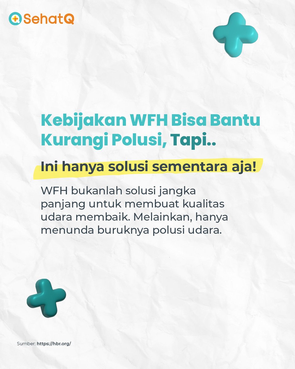 sehatq's tweet photo. Katanya WFO bisa mengurangi polusi udara? Di Jakarta, sebagian ASN sedang dihimbau untuk bekerja dari rumah. Tapi apakah ini punya efek signifikan? 🤔
Nah, menurut SobatQ apa solusi terbaik untuk menurunkan polusi udara? Share di bawah, yuk!
#PolusiUdara #SehatQ #KurangiPolusi https://t.co/9OgpjceVpK