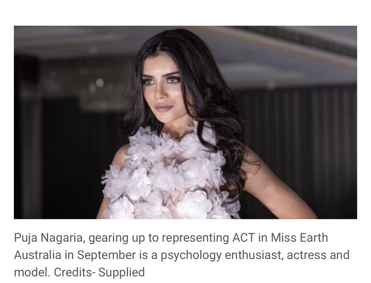 rajsuritraining's tweet photo. Proud of talented  @pujanagaria, @rajsuritraining Student &amp; Miss India Australia Social Impact 2022 winner @MissIndiaAus for taking diversity to the wider audiences in Australia - representing ACT @MissEarth Australia 2023 - @RajSuri @SBSHindi #Bollywood 
https://t.co/p9OTv7eL3k https://t.co/siCiw4dLCA