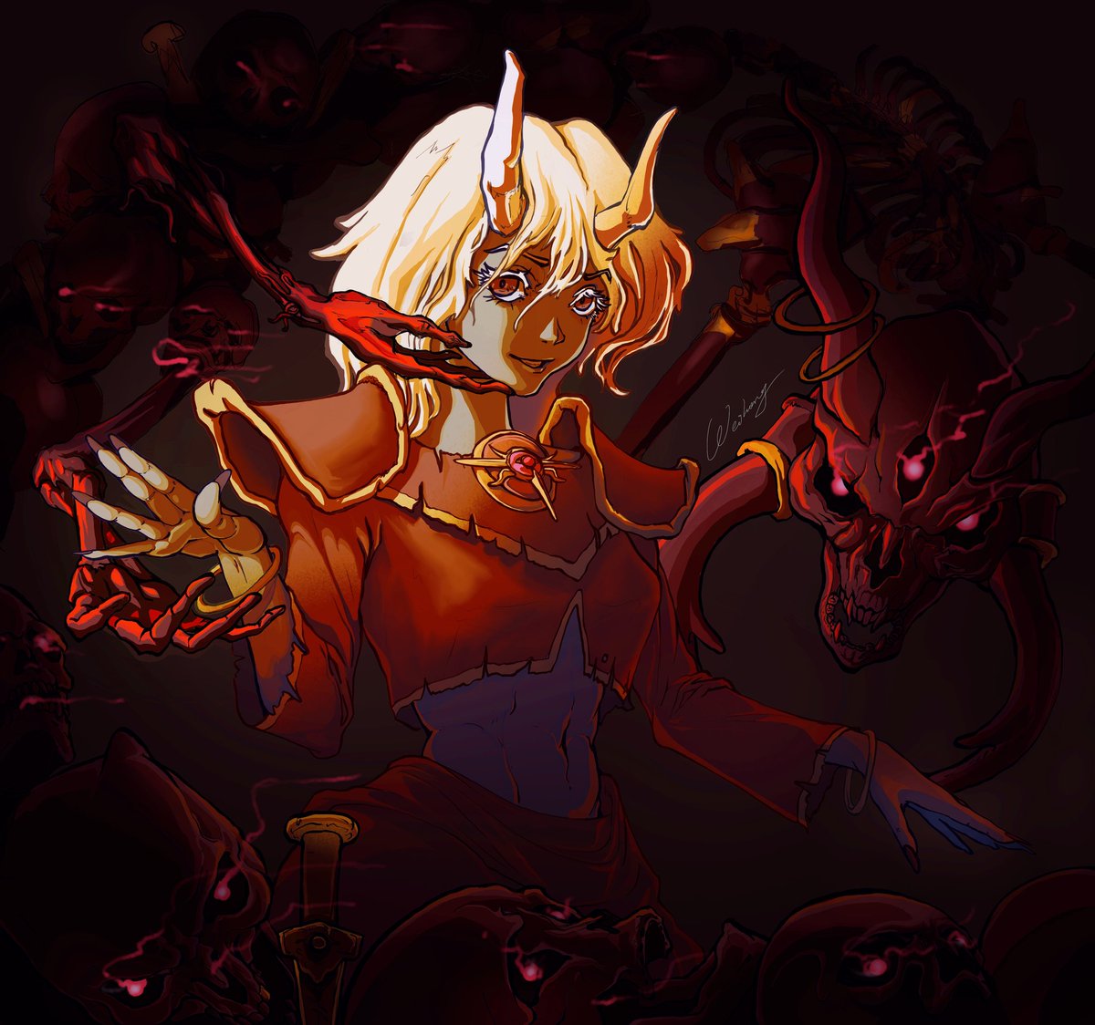 weihanghu2's tweet photo. The witch who's been torturing me for a month._(´ཀ`」 ∠)#terraria #calamitymod https://t.co/IV0jcqK4mY