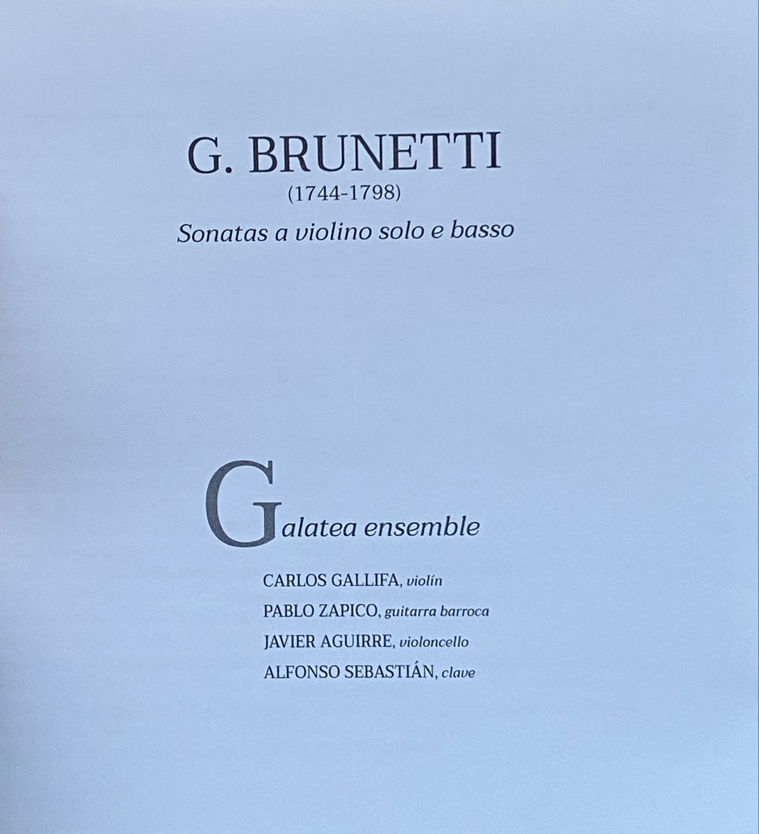 de_noriega's tweet photo. 13/20 #Season2023
#DiscosParaElVerano #DiscsforSummer
📀 Sonatas a violino solo e basso, Cayetano Brunetti (1744-1798)
Galatea Ensemble
#Lindoro
https://t.co/84V5M3vjKF https://t.co/Xwn6kMPsJm