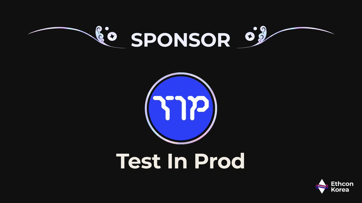 TickerisETH_kr's tweet photo. We're beyond excited to announce that @testinprod_io has been confirmed as an official sponsor of Ethcon Korea 2023! 🎉 
Stay tuned for more updates! 🌟

#EthconKorea2023 #EthconKorea #TestInProd #TiP https://t.co/HH3PGifs9L