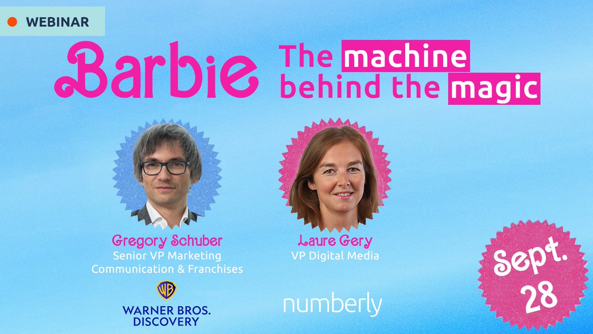 Save the date: let's deep dive into the #marketing strategy behind the launch of the #BarbieMovie &amp; its cinematic success with <a href="/GregorySchuber/">Gregory Schuber</a> (<a href="/warnerbrosfr/">Warner Bros France</a>) on September 28, 5pm (CEST)!  Find out more &amp; register ⤵️
numberly.com/en/barbie-the-…
