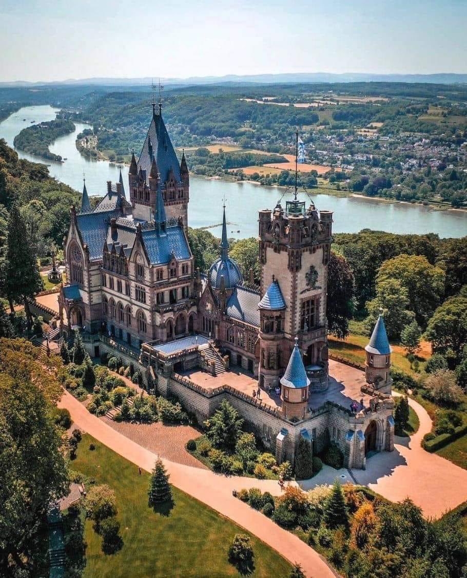 '🏰✨ Explore the enchantment of Drachenburg Castle in Germany. A majestic masterpiece perched atop hills, offering panoramic views and a journey through time. Unveil the allure of this fairytale setting. #DrachenburgCastle #GermanyAdventures'