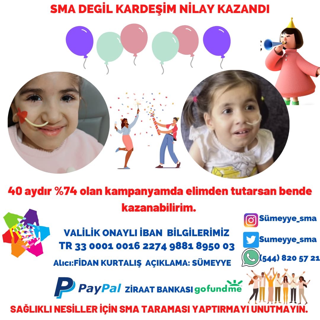 Zordu ama imkansız değildi…⁉️
SMA DEĞİL NİLAY KAZANDI🙏🏻🎊🎉
Nilay savaşçılarını,bağışçılarını ve çok yorulan Ailesini
Sümeyye adına kutluyoruz
İlacın şifa olsun Nilay. 🩷✈️✈️✈️
#Canakkaleyaniyor #OrmanKahramanları #ormanyangını #kayseri